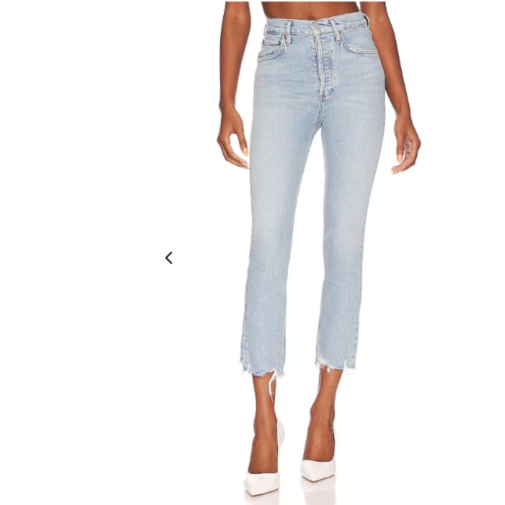 AGOLDE Riley High Rise Straight Crop Jeans in Bitter Size 28